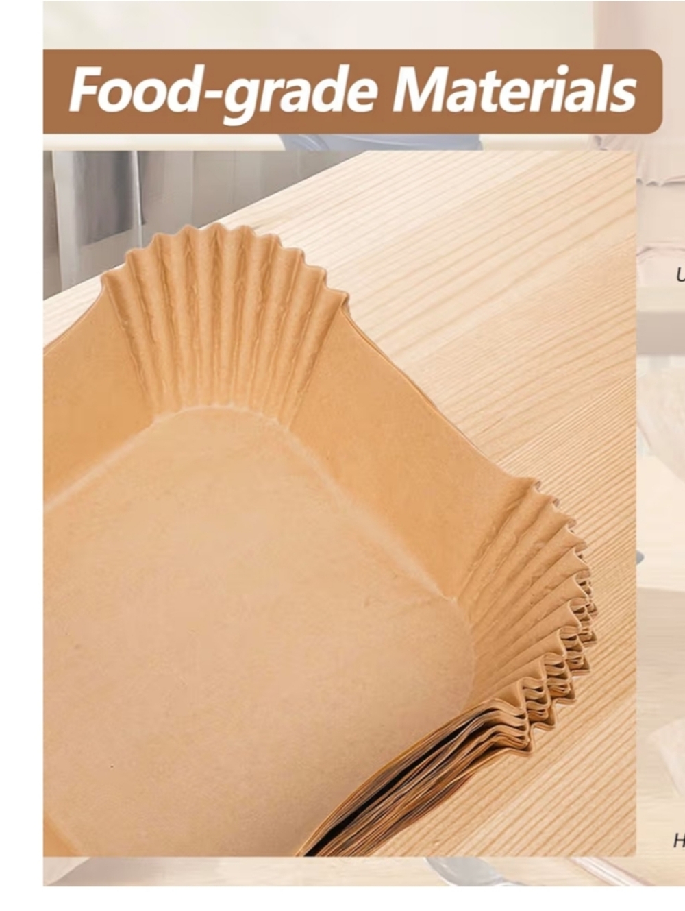Unbranded Brown Heat-Resistant Parchment Paper Baking Liners - 50 Pack